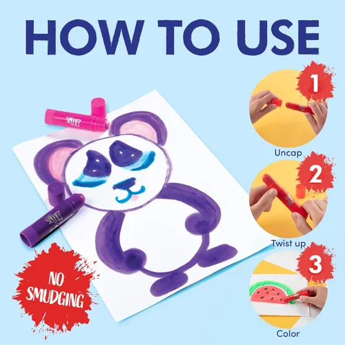Miniatura 4 de Idiy Juego de 30 barras de pintura de témpera sólida, incluye 12 colores clásicos, 12 metálicos y 6 colores neón, secado rápido, sin ensuciar, no 30