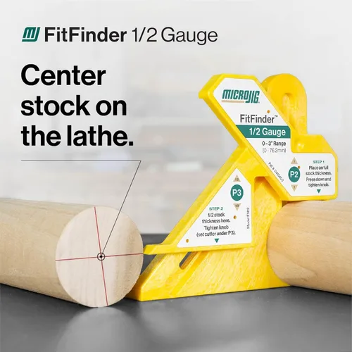 Miniatura 6 de MICROJIG FitFinder Buscador de Punto Central de Madera de 1/2 Pulgada para Hoja de Sierra de Mesa, Carpintería, Router, Sierra de Cinta, Tornos