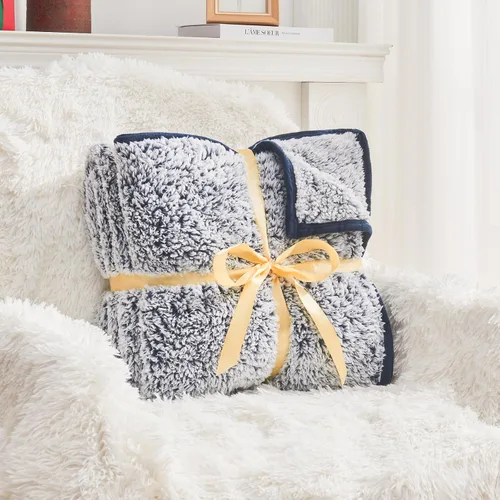 Miniatura 8 de EMME Manta de Forro Polar Sherpa Suave Reversible de Felpa Esponjosa Grande, Manta Bohemia Decorativa Cálida y Ligera para Sofá, Sillón, Dormitorio