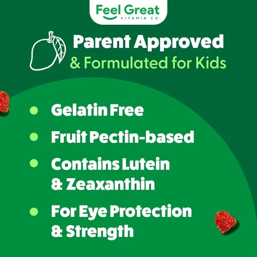 Miniatura 6 de Feel Great Kids - Vitaminas gomosas para ojos Vitaminas esenciales para los ojos luteína y zeaxantina Vitaminas veganas para ojos con sabor a