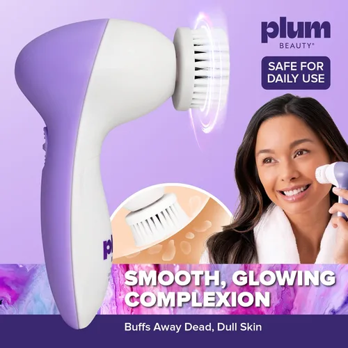 Miniatura 3 de Plum Beauty Cepillo eléctrico de limpieza facial recargable, cepillo giratorio para limpieza de poros para piel radiante, limpiador eléctrico
