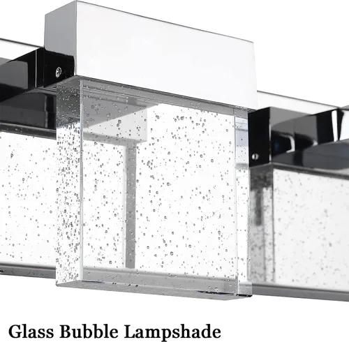 Miniatura 6 de Luces de tocador de burbujas, 3 luces cromadas modernas de cristal para baño, 6000 K