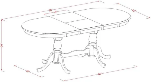 Miniatura 7 de East West Furniture PLAI5-BLK-W - Juego de comedor de 5 piezas para 4 personas, incluye una mesa de comedor ovalada con hojas de mariposa y 4 sillas