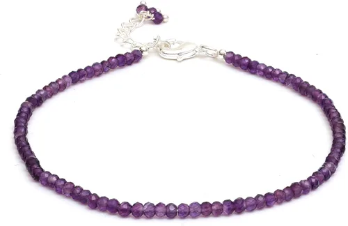Miniatura 47 de Gempires - Pulseras de cuentas de piedras preciosas hechas a mano, ligeras, de cristal, para uso diario, hipoalergénicas, de 8 pulgadas, chapadas
