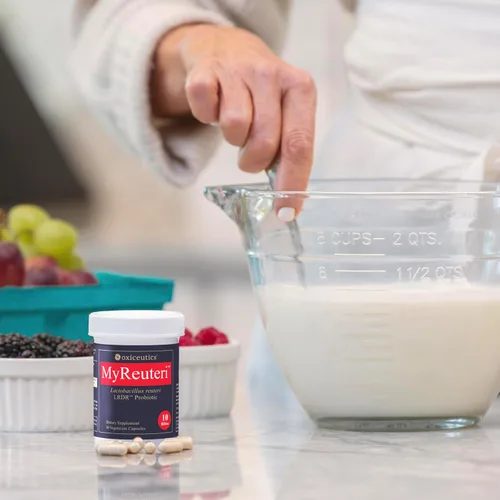 Miniatura 8 de Probiótico MyReuteri 10 mil millones de UFC – Fuerza Fundacional L. reuteri LRDR + FOS Prebiótico – por el Dr. William Davis – Hace un superalimento