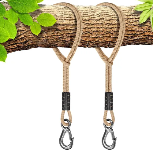 Miniatura 16 de BeneLabel Cuerda de columpio de árbol, 19 pulgadas, correa para colgar para columpio de árbol, gancho resistente, para interiores y exteriores