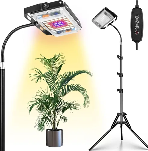 Miniatura 10 de LBW Luz de cultivo para plantas de interior, luz LED de escritorio de espectro completo, lámpara de cultivo pequeña con temporizador de 4 H/8H/12H