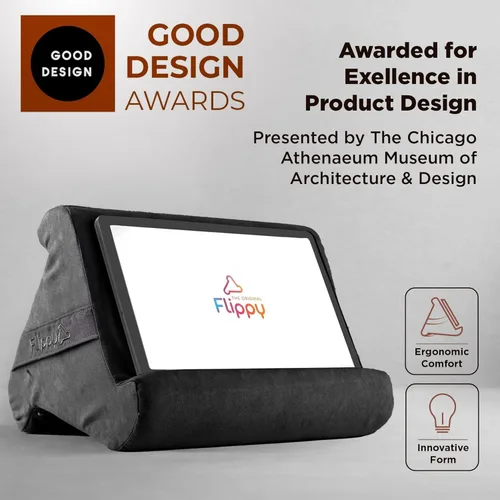 Miniatura 7 de Flippy Soporte de almohada original para tableta y soporte para iPad, regalo para amantes de los libros y lectores, soporte multiángulo con Smokey