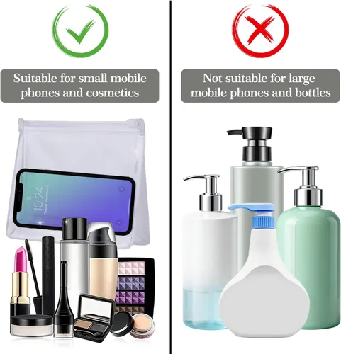 Miniatura 7 de Arroyner Mini bolsa de maquillaje transparente, 15 piezas, pequeñas bolsas de cosméticos de plástico transparente con cremallera, bolsa