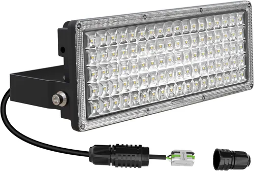 Miniatura 10 de Kekeou Luz de inundación LED de 100 W para exteriores con enchufe e interruptor y cable de alimentación de 6.56 pies, 14000 lm 6500 K, área LED
