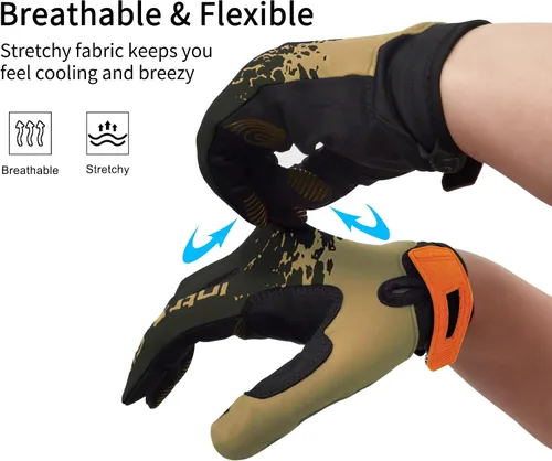 Miniatura 3 de Guantes de ciclismo para paseos cortos, guantes de correr, guantes de pesca, pantalla táctil, ligeros, elásticos, excelente agarre, para uso diario