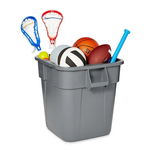 Miniatura 3 de Rubbermaid Commercial LLDPE Bote de Basura Cuadrado Brute de 28 Galones sin Tapa, Gris, Para Restaurantes/Garajes/Oficinas/Salas de Correo/Aulas