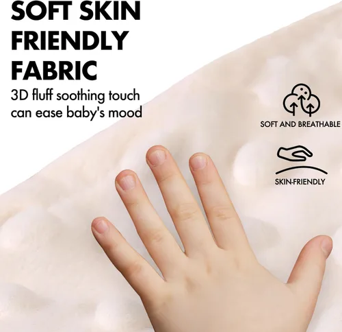Miniatura 2 de Almohadilla térmica de semillas para alivio de cólicos para bebés con suave calor para aliviar los gases y malestar estomacal (beige, 0.0 ft+)