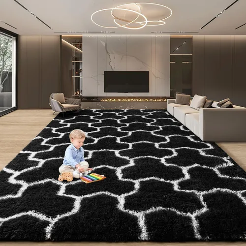 Miniatura 70 de EVOIONOS - Alfombra redonda gris para dormitorio, 5x5 pies; alfombras circulares suaves y esponjosas para sala de estar, alfombras de felpa peludas