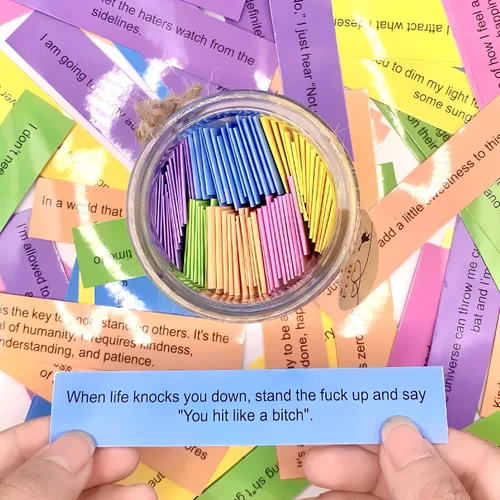Miniatura 5 de Tarro de Afirmaciones Bádasis, Regalo Inspirador, Afirmaciones Diarias para Mujeres, Regalos Bádasis, Tarjetas de Afirmación Divertidas, Regalos