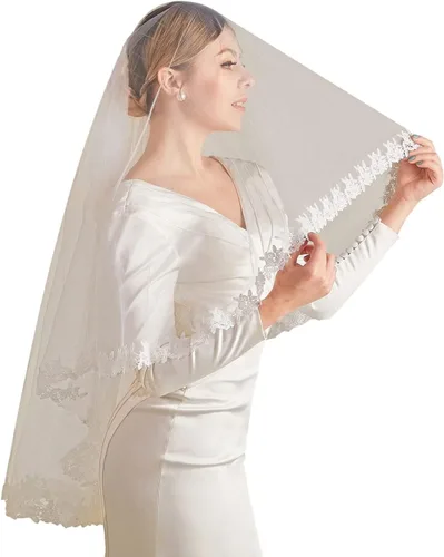 Miniatura 6 de Velo corto de boda con peine, accesorios de despedida de soltera, velo de novia, velos de tul para decoración de novias
