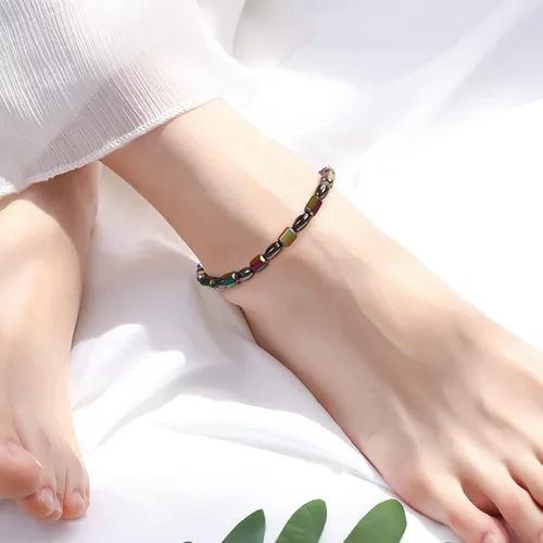 Miniatura 8 de Emibele Pulsera de desintoxicación linfática delgada para mujer, cuentas de hematita, obsidiana, antihinchazón, estiramiento para aliviar