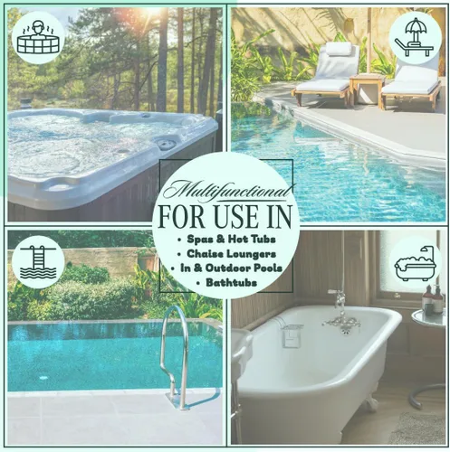 Miniatura 2 de Almohada de spa universal beige Poolzilla, (1 paquete) hecha de espuma suave para bañeras de hidromasaje al aire libre y tumbonas - Reposacabezas
