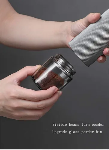 Miniatura 2 de Hero - Molinillo de café manual con rebaba cónica de acero inoxidable CNC, ajuste interno ajustable, posicionamiento de doble rodamiento, café