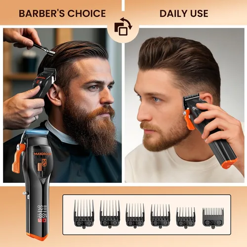 Miniatura 3 de MAXGROOM - Cortapelos profesional para hombres, 9000 RPM con hoja autoafilable DLC, cortapelos eléctricos e inalámbricos para cortar el cabello