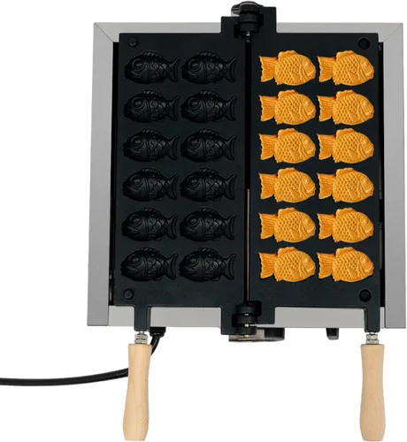 Miniatura 11 de Máquina eléctrica comercial para hacer gofres de huevos de 6 rejillas, máquina de panadería antiadherente, máquina panadera para panqueques