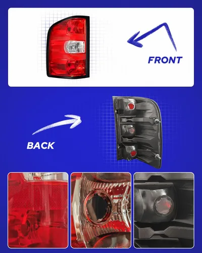 Miniatura 6 de AUTOONE - Para Chevy Silverado 2007-2013 Conjunto de Luz Trasera de Fábrica OEM Luces Traseras Compatibles con Chevy Silverado 1500/2500HD 3500HD