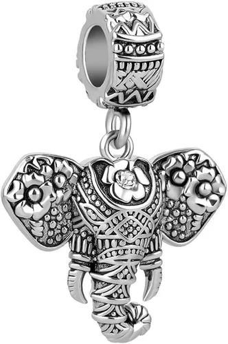 SBI Jewelry Abalorio de la suerte de elefante tailandés para pulseras para mujeres, niñas, amigos, vecinas, mejores amigas, hermanas, familia,