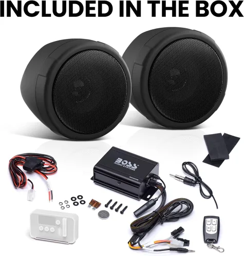 Miniatura 7 de BOSS Audio Systems MCBK520B Altavoces estéreo de 3 pulgadas para motocicleta y sistema de sonido de amplificador de audio - Amplificador Bluetooth