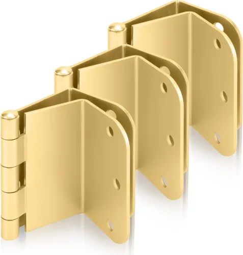 Miniatura 17 de Haidms Paquete de 3 Bisagras Descentradas Doradas de 3.5 Pulgadas Bisagras de Puerta Expandibles Resistentes con Esquina de Radio de 1/4 Pulgada