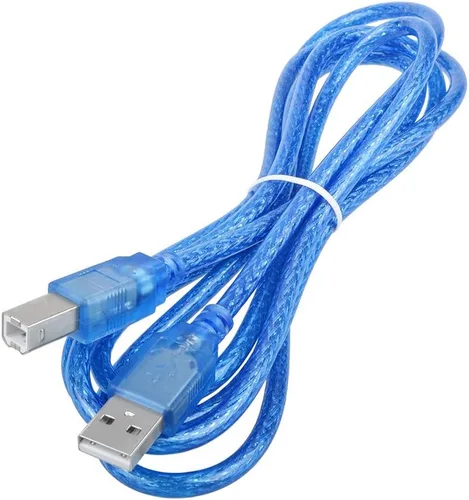 Miniatura 3 de Cable USB 2.0 azul de 6 pies para transferencia de cable de PC A a B macho compatible con impresora HP Smart Tank 5101 todo en uno
