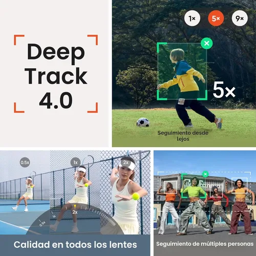 Miniatura 5 de Insta360 Flow 2 Pro AI Tracker Bundle gris – Primer cardán de teléfono AI en la industria con Apple DockKit, seguimiento pionero de 360º panorámica