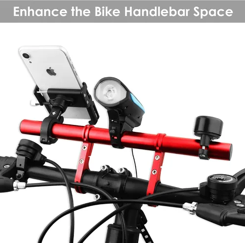 Miniatura 3 de Manillar de bicicleta, extensor de manillar de bicicleta de 11.8 pulgadas, soporte multifuncional de aleación de aluminio, extensión de soporte