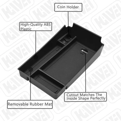 Miniatura 4 de HGWEI - Bandeja organizadora de consola central compatible con Honda HRV 2023 2024 2025 2026, caja de almacenamiento para reposabrazos para HRV Negro