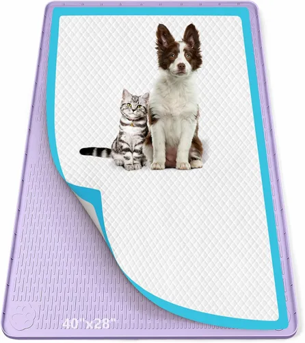 Miniatura 37 de Soporte para orina para perros, 51 x 25.6 pulgadas, de silicona, a prueba de fugas, borde alto, antiderrames, para cachorros, gatos, conejos