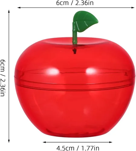 Miniatura 2 de ARTIBETTER Recipiente de regalo rojo, 8 unidades de manzanas de plástico, cajas de dulces, cajas de regalo, adornos decorativos rellenables