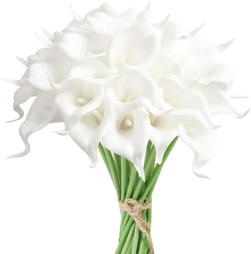 Miniatura 11 de IPOPU 24 flores falsas azules, flores de seda de tacto real para ramos de boda, centros de mesa, despedida de soltera, fiesta, hogar, arreglos