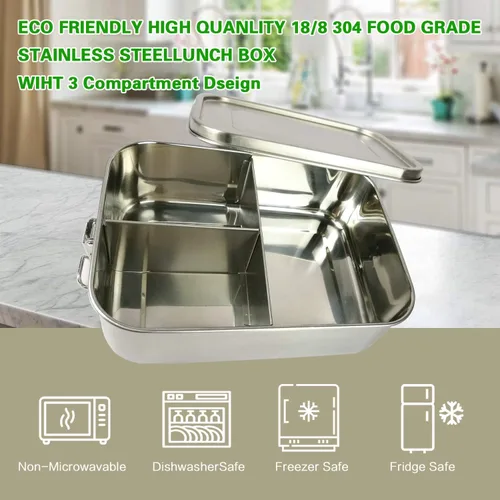 Miniatura 3 de UPTRUST Contenedor Bento de acero inoxidable a prueba de fugas para el almuerzo, lonchera Bento de 40 onzas para niños o adultos, caja de embalaje