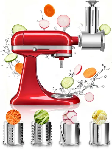 Miniatura 6 de Jooke Último accesorio grande de acero inoxidable para batidoras KitchenAid, rallador de queso vegetal apto para lavavajillas para accesorios