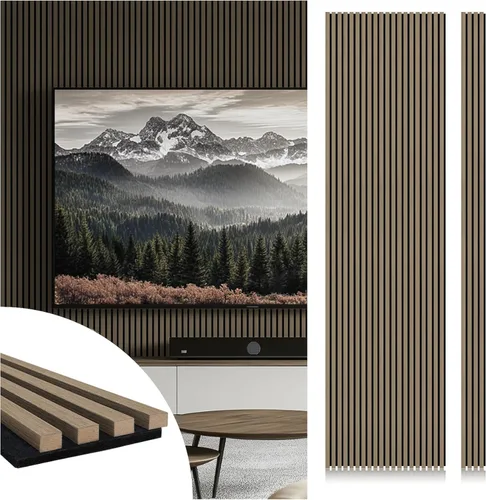 Miniatura 11 de CONCORD WALLCOVERINGS ™ Paneles de pared de madera, chapas 3D acústicas absorbentes de sonido para reducción de ruido e insonorización, cine