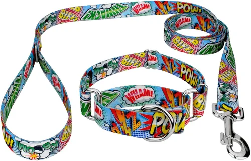 Miniatura 9 de Country Brook Petz - Collar y correa azul Super Dog Martingale - Colección Geek Chic con diseños para cualquier mega fan (1/2 pulgada, 2XS)