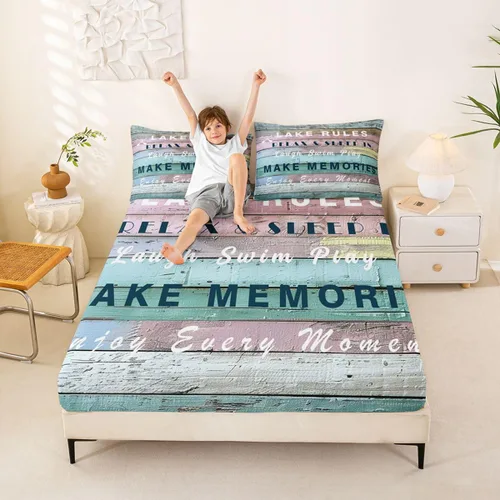 Miniatura 27 de Erosebridal Fishing Fitted Sheet Twin for Boys, Big Pike Fish Black Bed Sheets for Rustic Farmhouse Lake House Decor, Fishing Bedding Set Marine