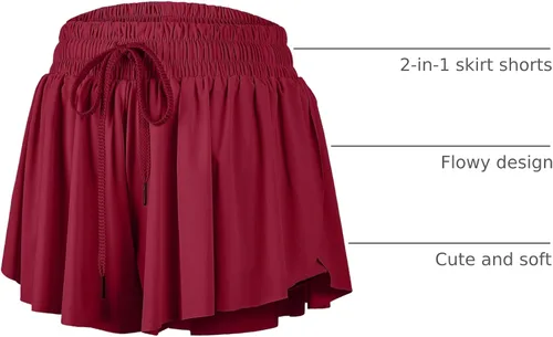 Miniatura 16 de Blaosn Pantalones cortos atléticos fluidos para mujer, gimnasio, yoga, entrenamiento, correr, pantalones cortos de tenis, falda falda linda, ropa