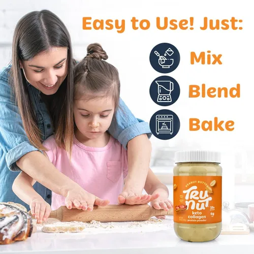 Miniatura 5 de Tru-Nut Proteína de colágeno Keto en polvo (mantequilla de maní, 10.6 onzas), proteína de colágeno en polvo de mantequilla de maní, ideal