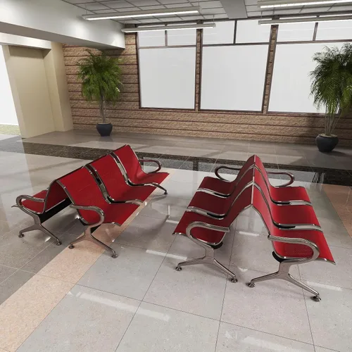 Miniatura 14 de Kinfant Silla de sala de espera de 2 asientos, sillas de recepción de invitados de oficina con respaldo ergonómico, banco de espera de aeropuerto