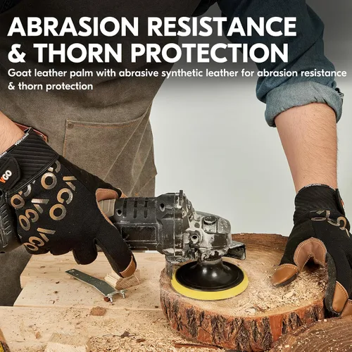 Miniatura 4 de Vgo Guantes de trabajo para hombre, guantes mecánicos, resistentes, guantes de vibración (SL8777/SL7721)
