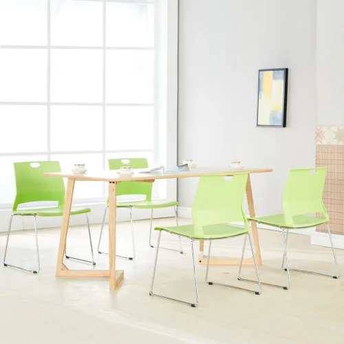 Miniatura 2 de Sidanli Sillas apilables para negocios, sillas de comedor modernas para el hogar, color verde (juego de 4)