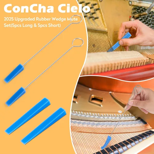 Miniatura 3 de CONCHACIELO Kit de afinación de piano: juego de herramientas universales de afinación de piano con bolsa de terciopelo portátil, llave de afinación