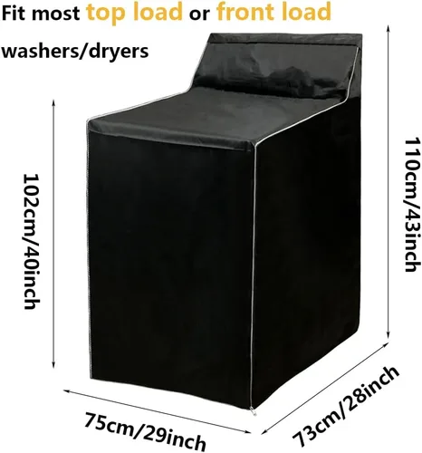 Miniatura 2 de 2 paquetes de cubiertas para lavadora y secadora, cubierta portátil para lavadora con diseño de cremallera a prueba de polvo y impermeable