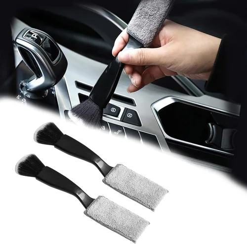 Miniatura 8 de Cepillo de doble cabezal para limpieza de coche, cepillos de automóvil para detallar el interior, cepillos para detalles de automóviles exteriores
