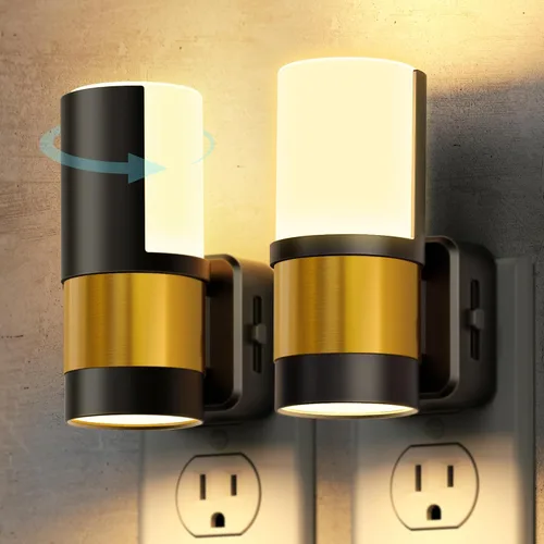 Miniatura 13 de Briignite - Luces nocturnas led enchufables, 3CCT, sensor de anochecer a amanecer, de 3000 K, regulable para pasillo, dormitorio, escalera, paquete